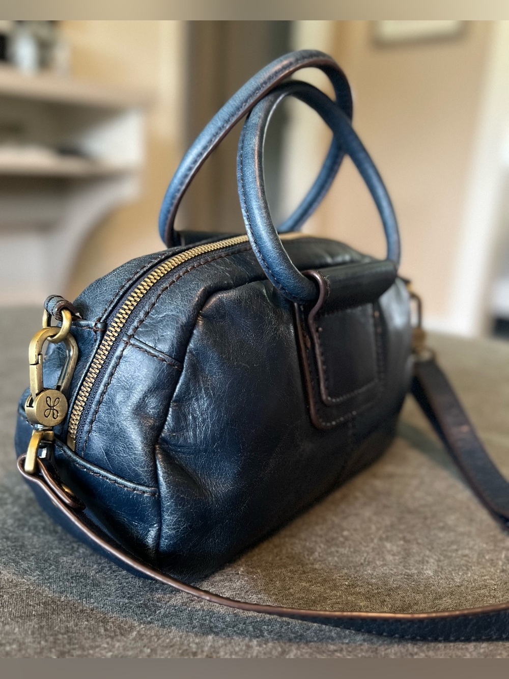HOBO Shelia Blue Leather Mini Satchel Excellent Condition - Picture 7 of 14